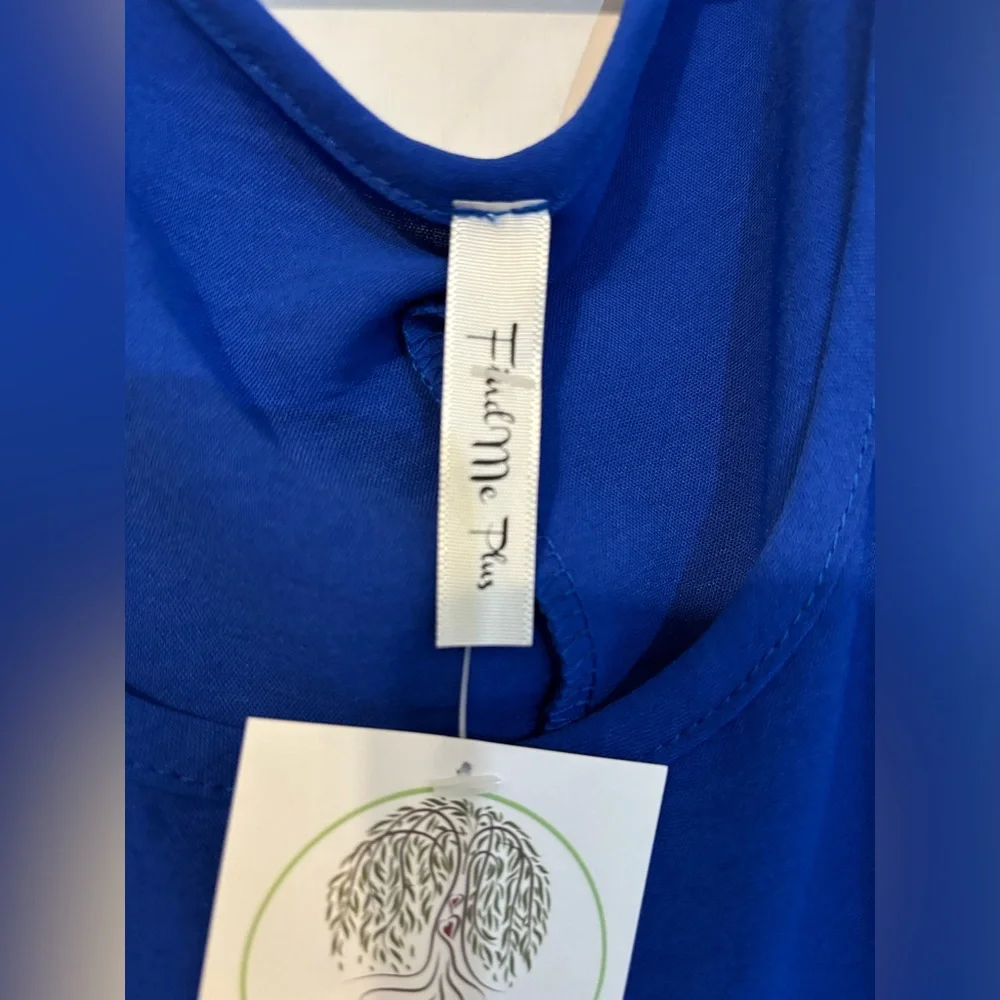 NWT, Boutique Cold Shoulder Royal Blue blouse 3X plus size - Picture 4 of 9